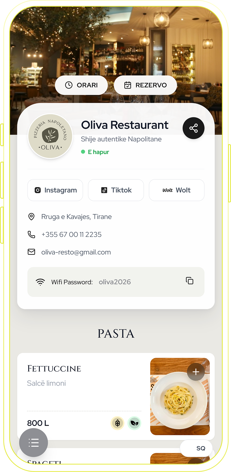 Sofra App on Smartphone